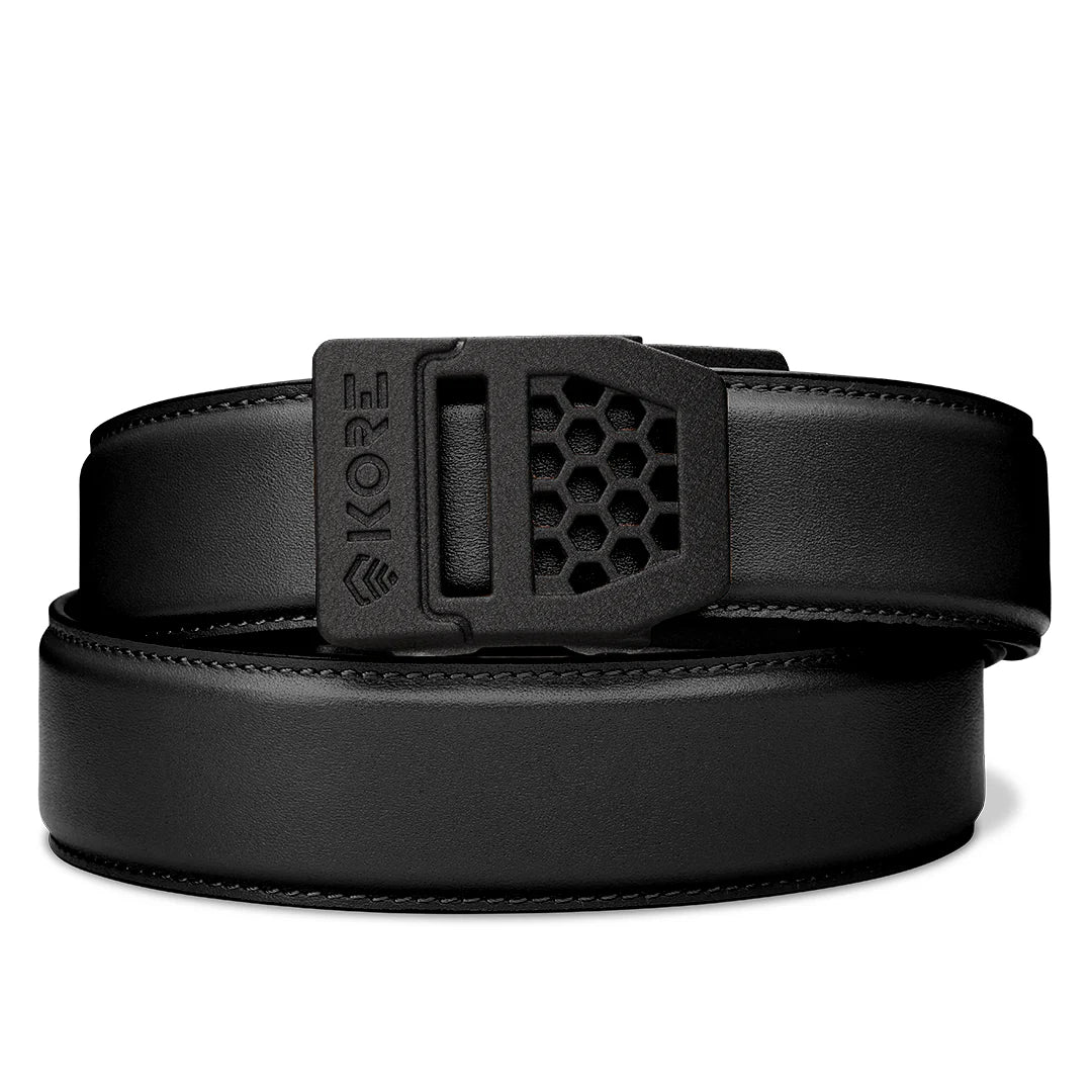 Kore Essentials Black Leather Gun Belt 1.5"