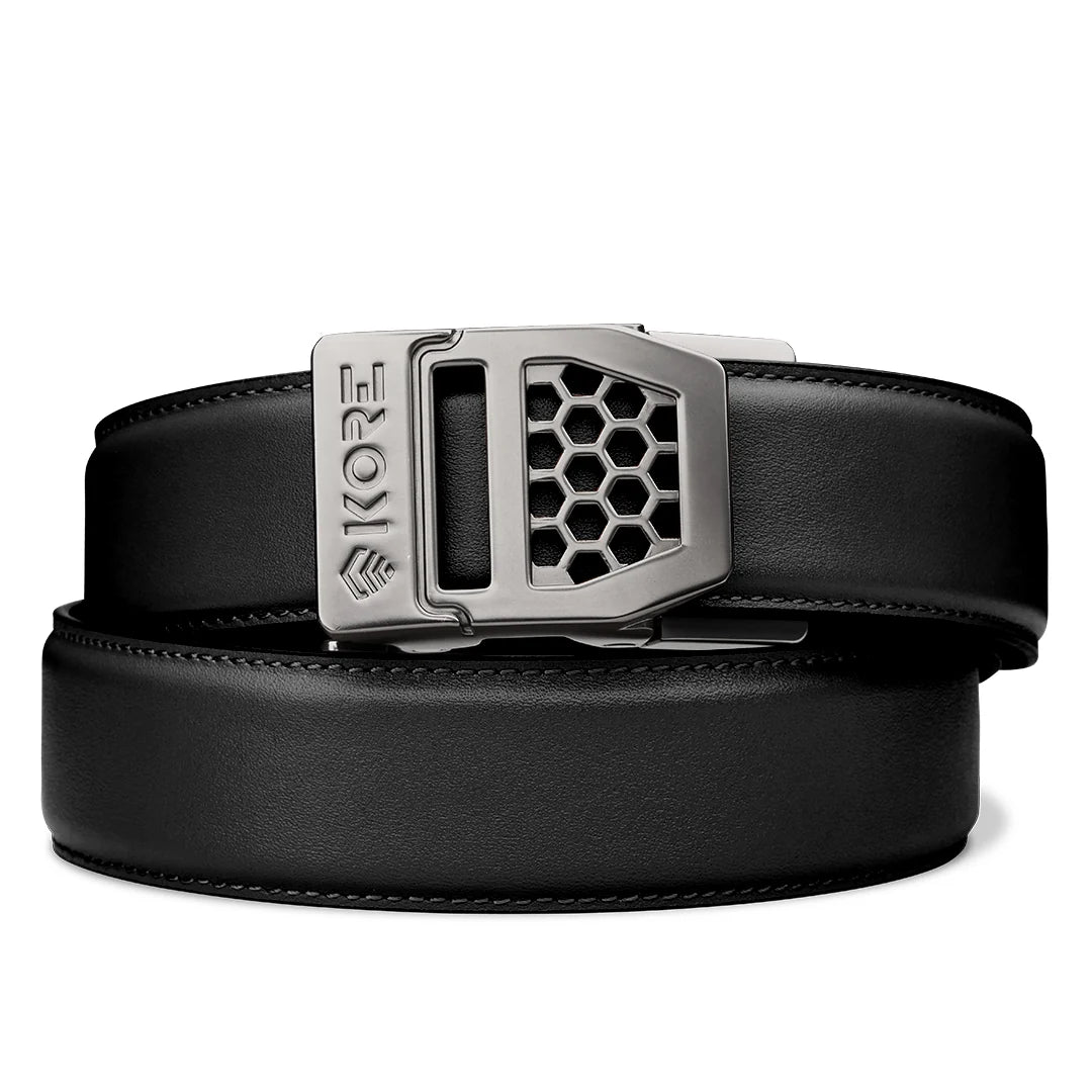 Kore Essentials Black Leather Gun Belt 1.5"