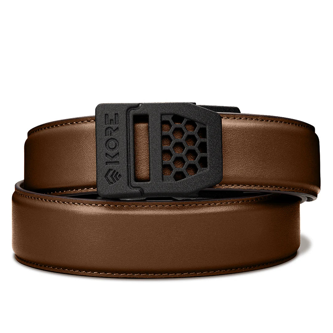 Kore Essentials Brown Leather Gun Belt 1.5"