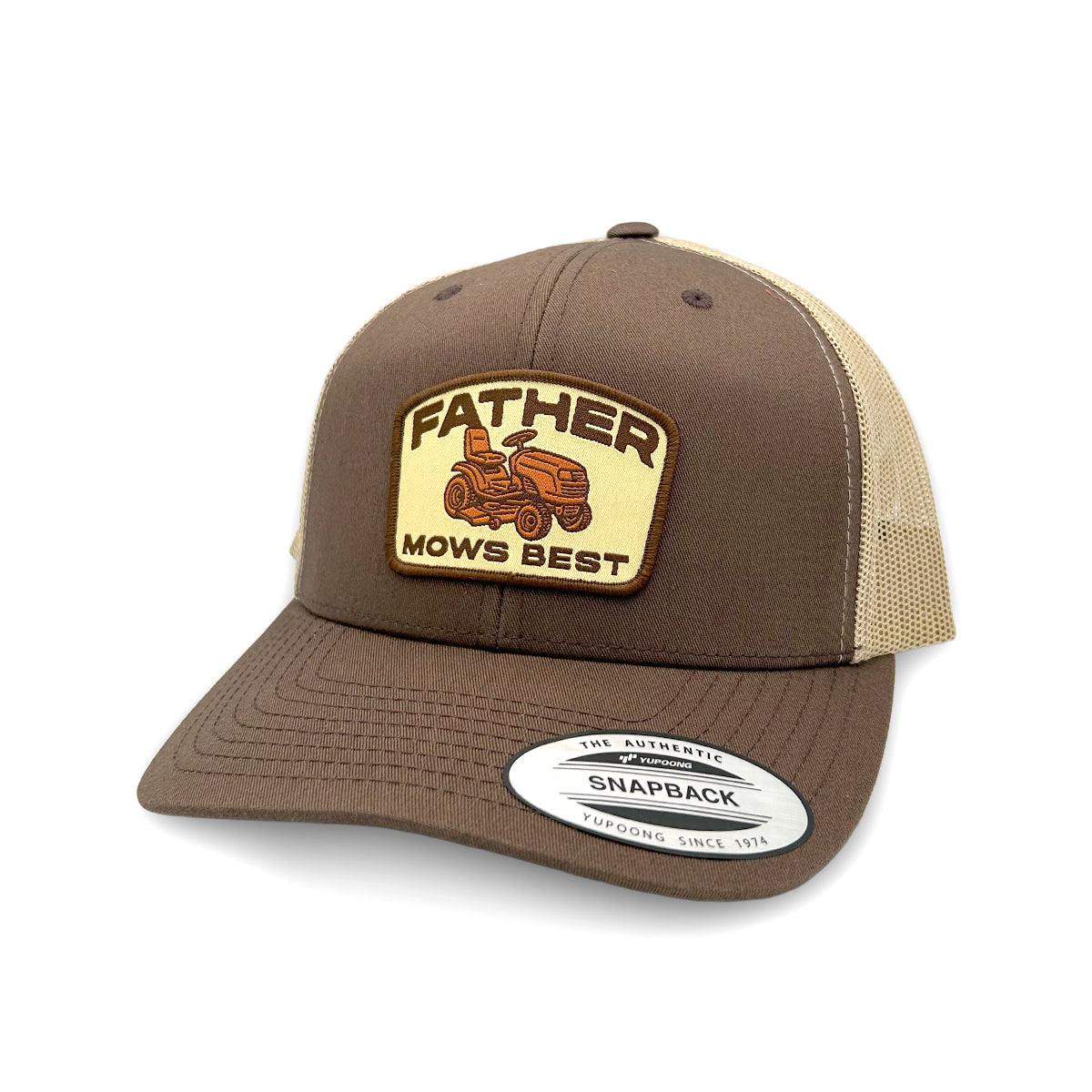 Shield Republic Father Mows Best Brown (Woven Patch)