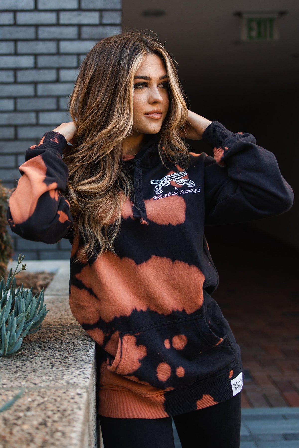 Relentless Betrayal No Prey, No Pay Bleach Wash Hoodie