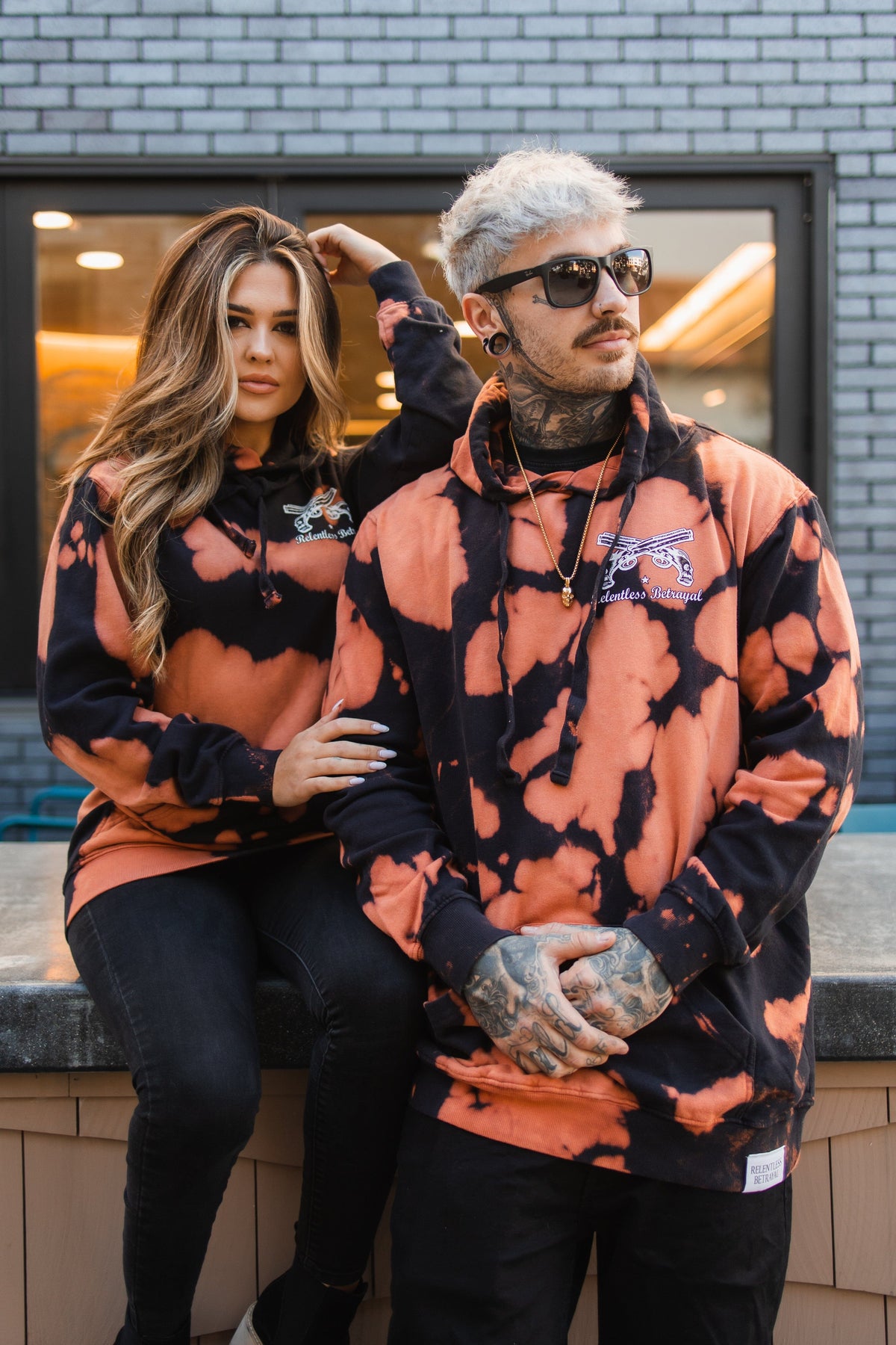 Relentless Betrayal No Prey, No Pay Bleach Wash Hoodie