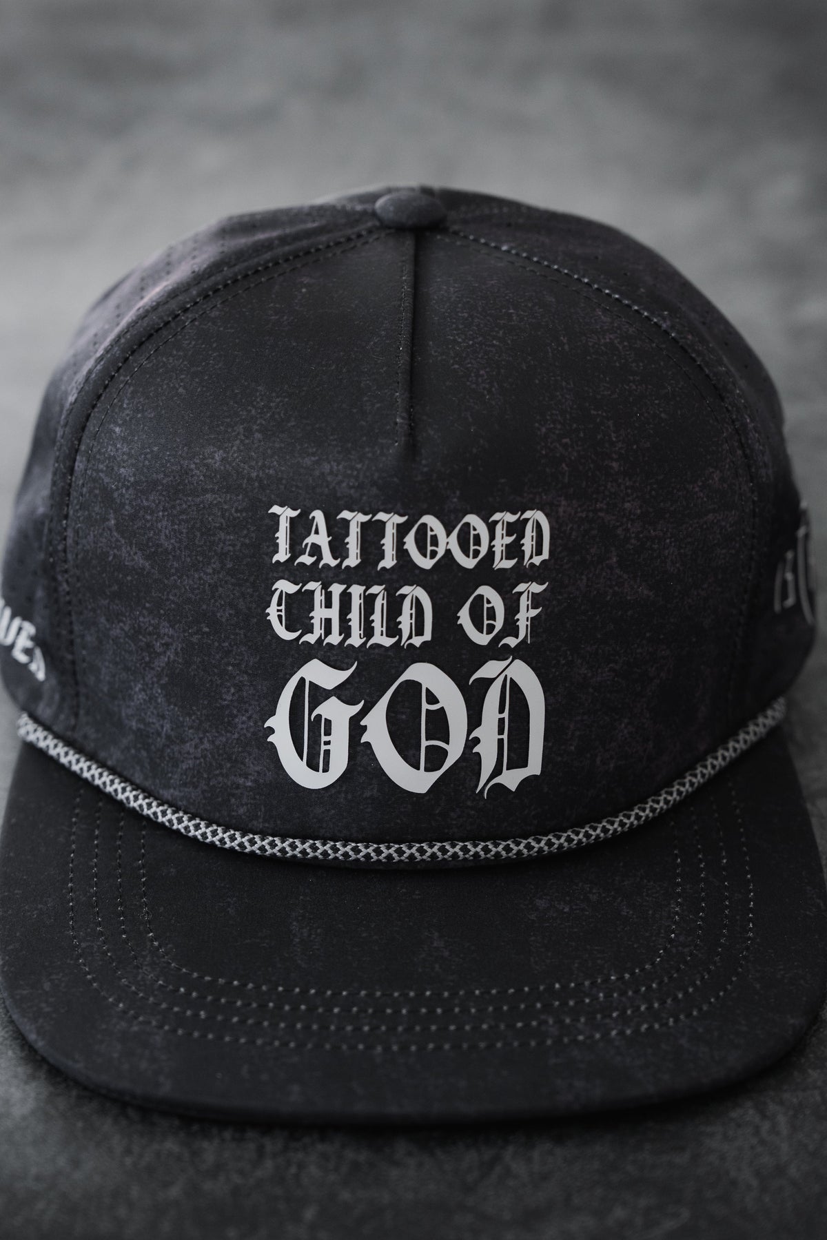 Tattooed Child of God Mineral Wash PVC Snapback