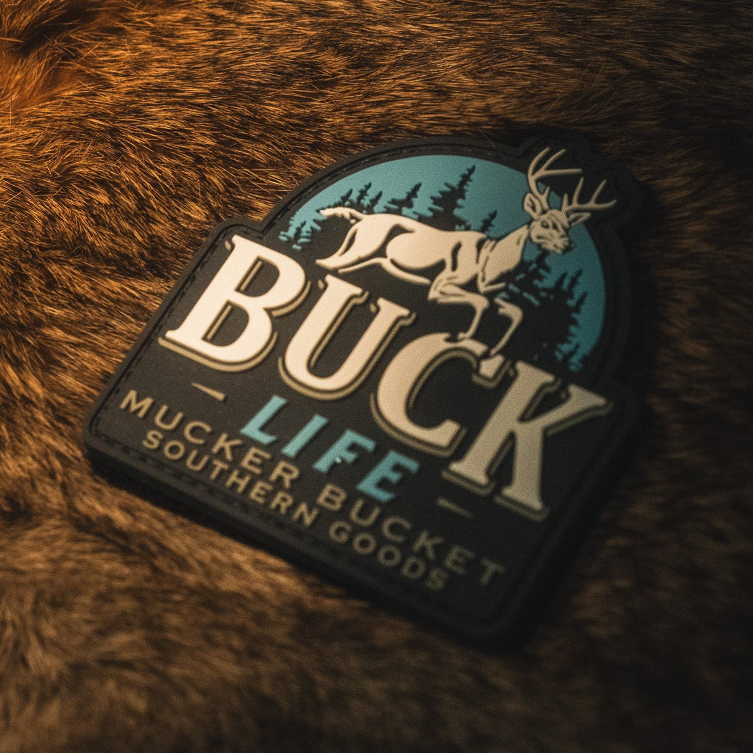 Mucker Bucket Buck Life PVC Patch | Deer Hunting Morale Patch