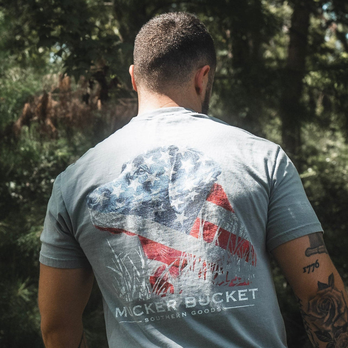 Mucker Bucket Lab Flag Premium Tee | Labrador Hunting T-Shirt