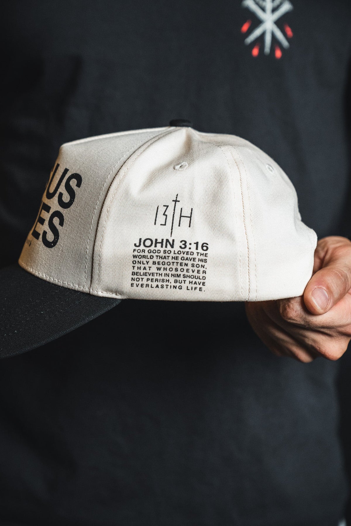 Jesus Saves Ivory and Black Snapback
