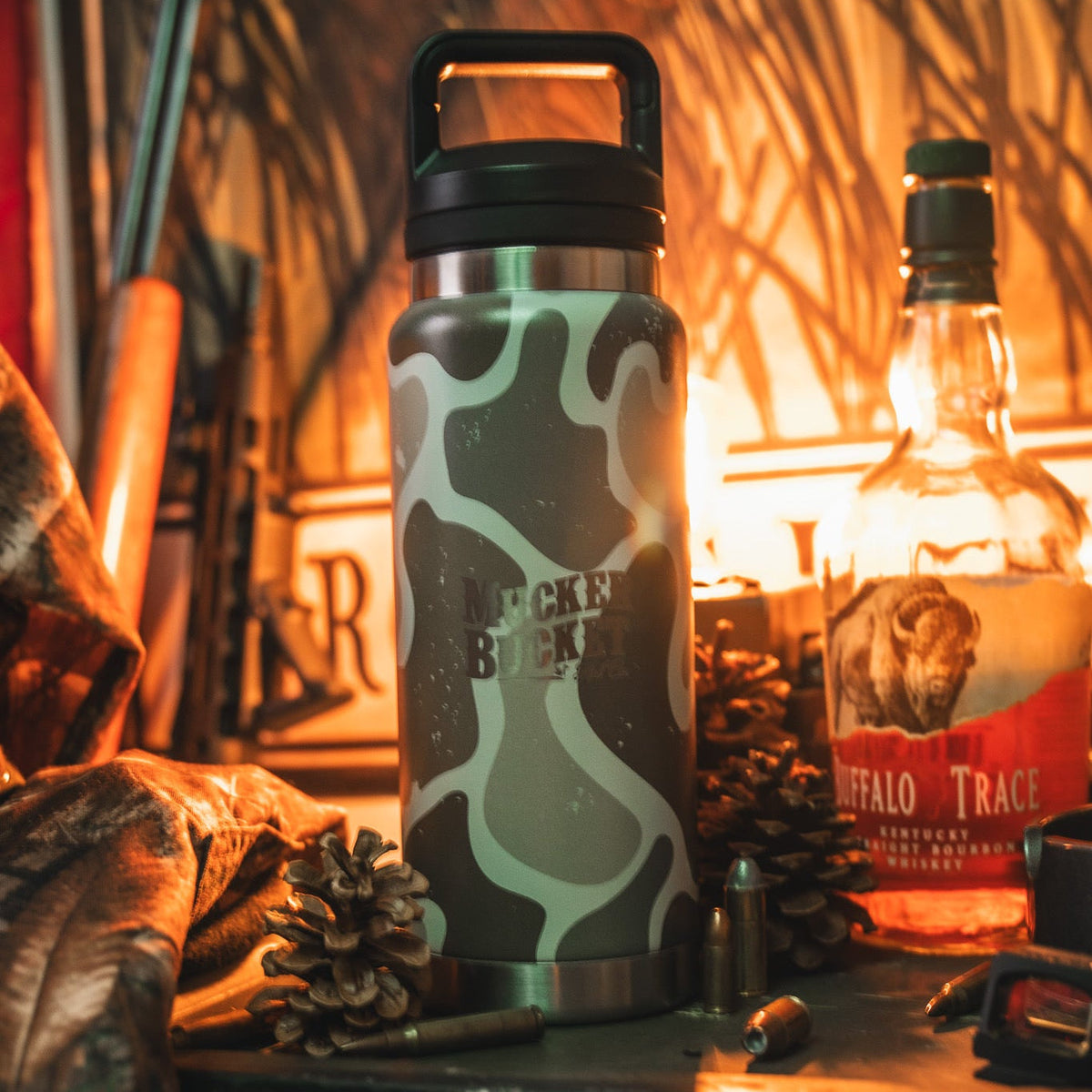 Mucker Bucket Duck Jug 26 oz Duck Camo Water Bottle | Hunting & Outdoor Bottle