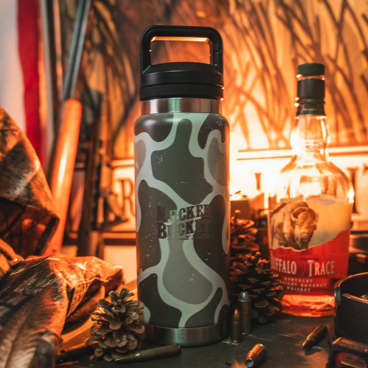 Mucker Bucket Duck Jug 26 oz Duck Camo Water Bottle | Hunting & Outdoor Bottle