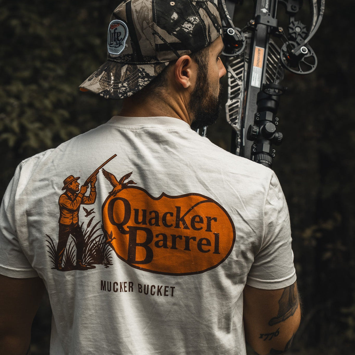 Mucker Bucket Quacker Barrel Premium Tee | Duck Hunting T-Shirt