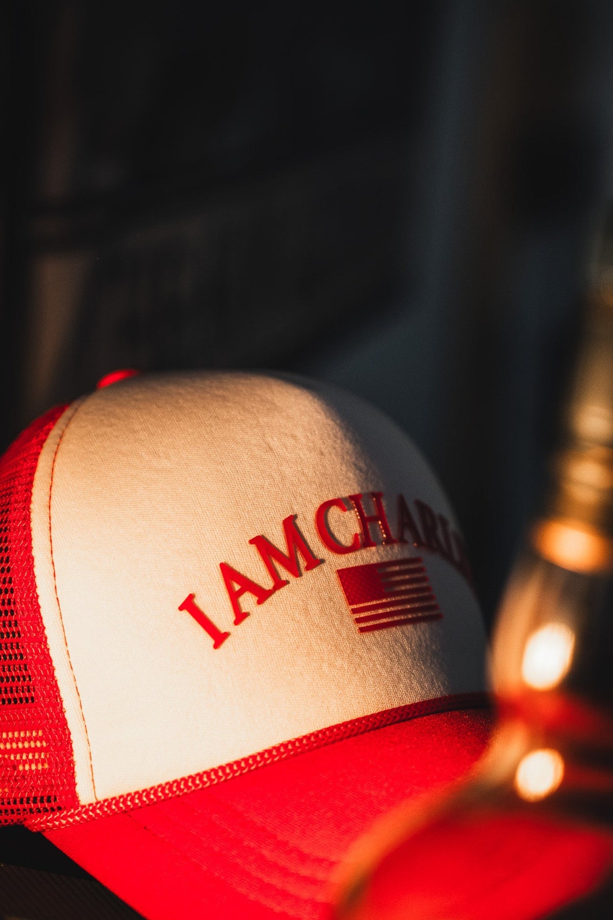 I Am Charlie Red Trucker Snapback