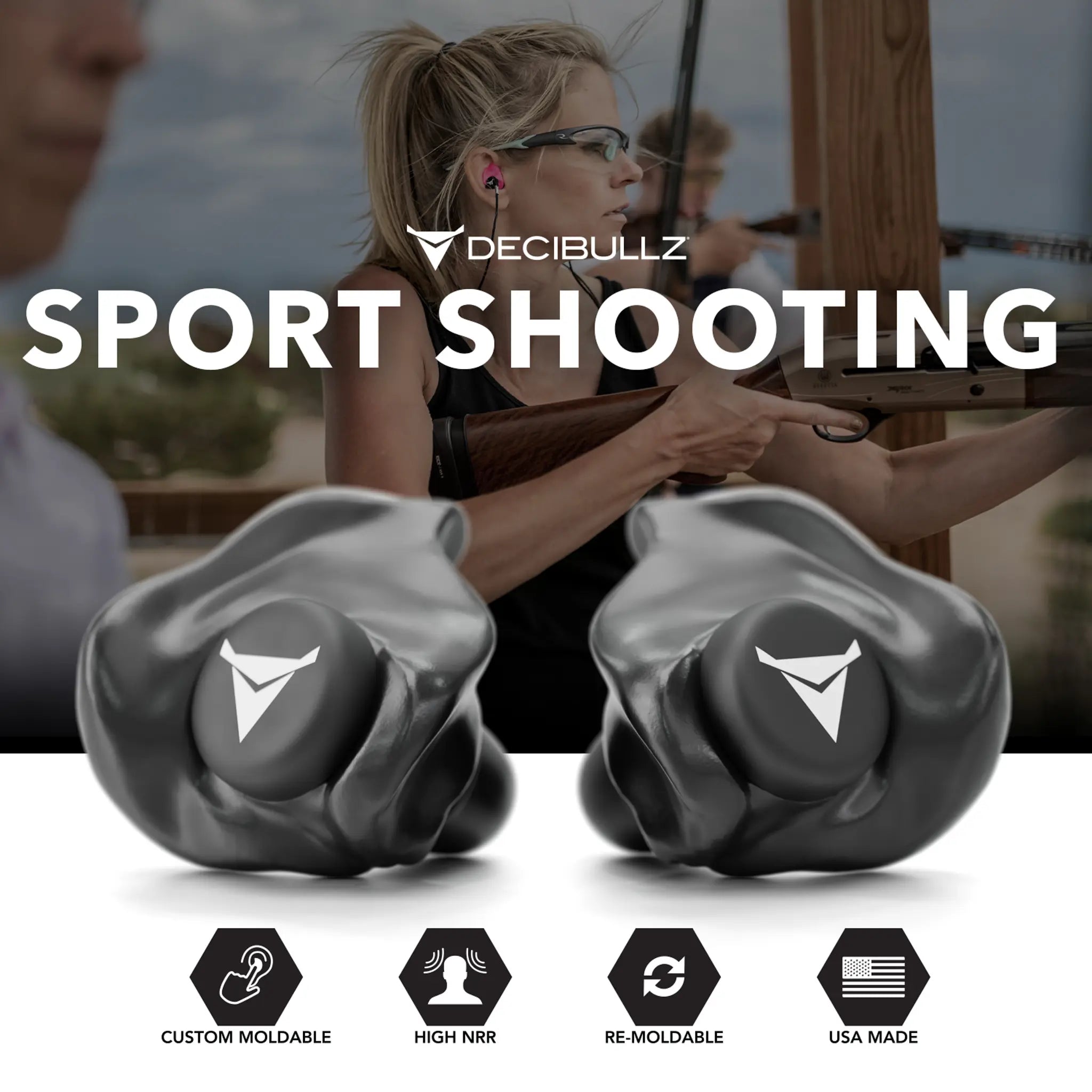 Decibullz Custom Molded Earplugs 31dB NRR