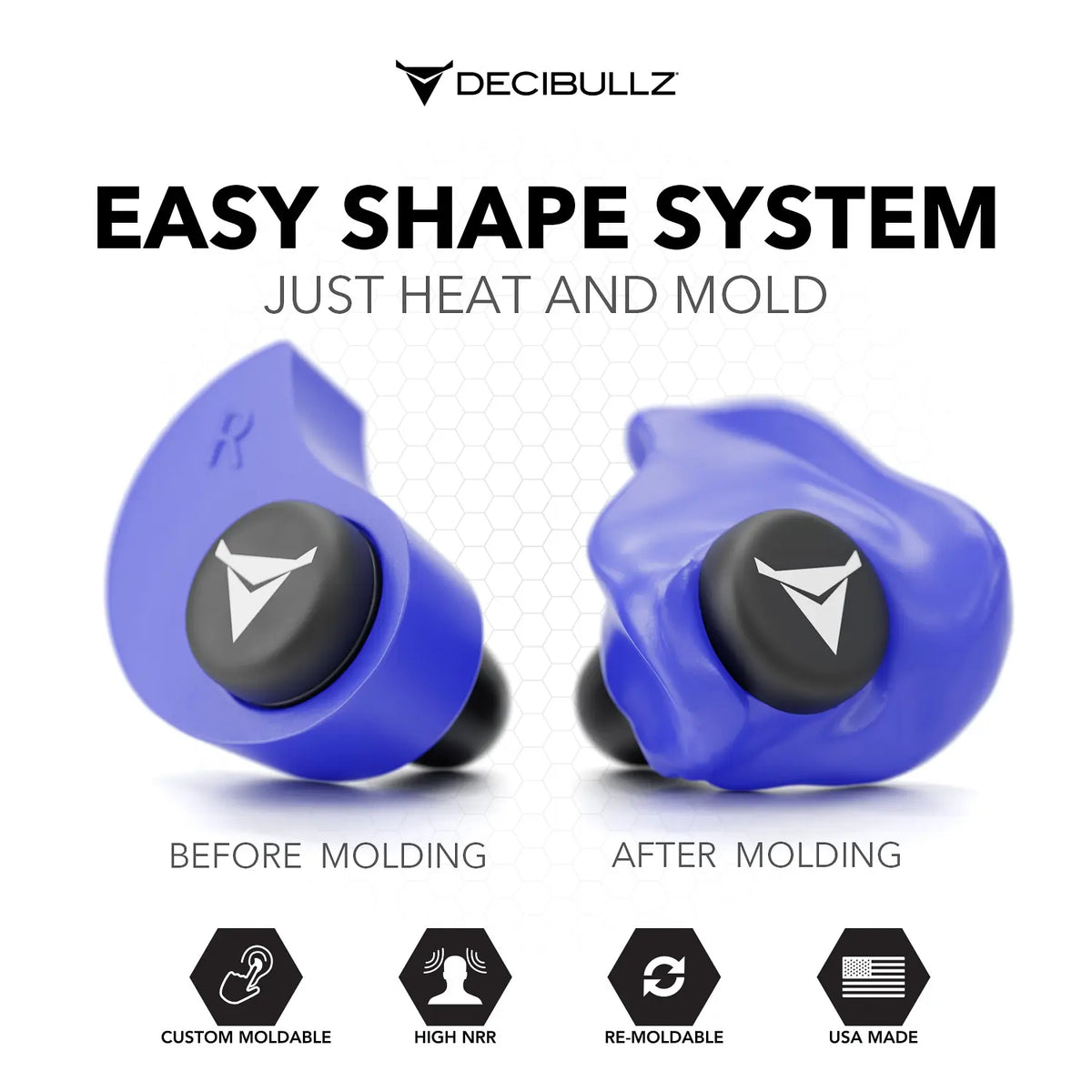 Decibullz Custom Molded Earplugs 31dB NRR