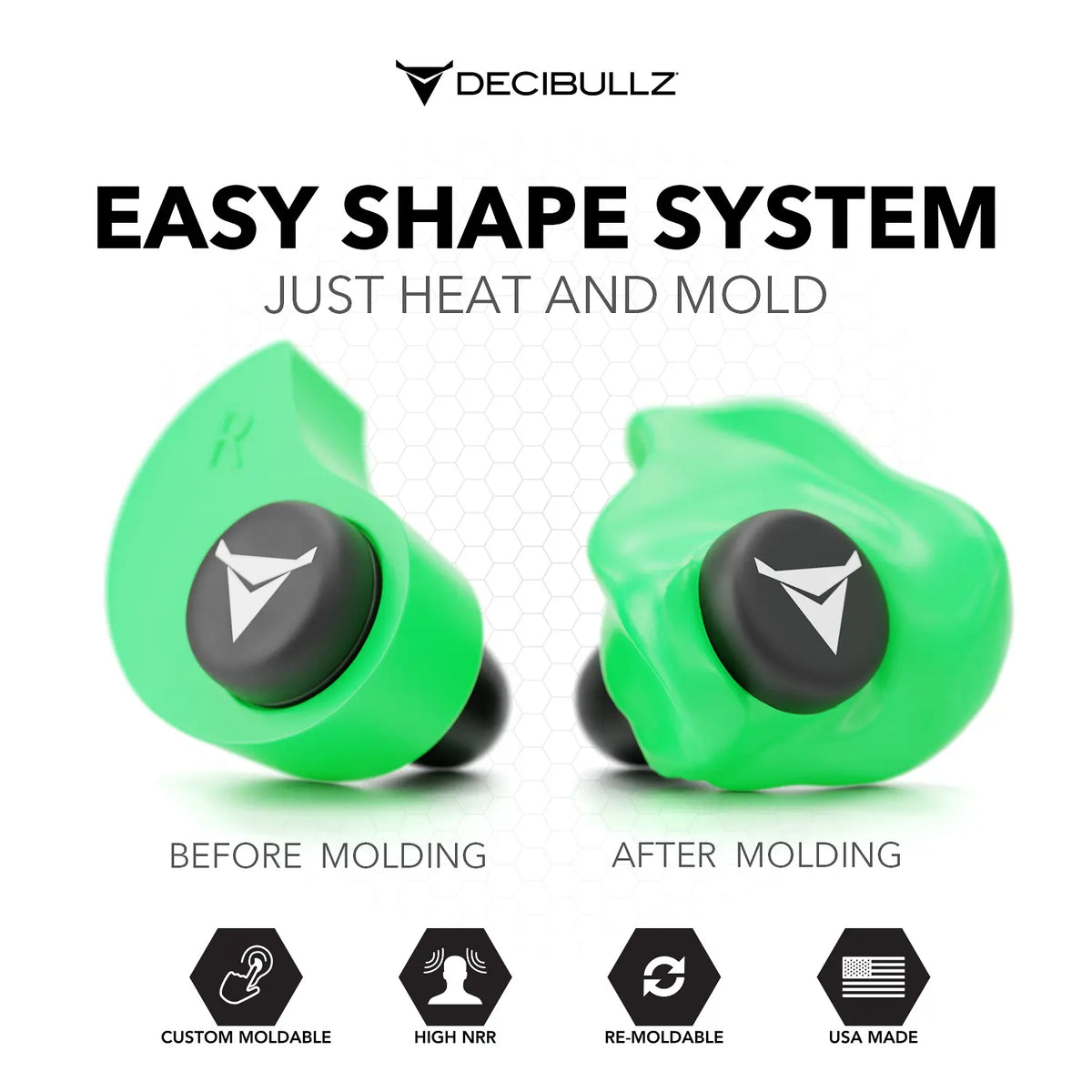 Decibullz Custom Molded Earplugs 31dB NRR