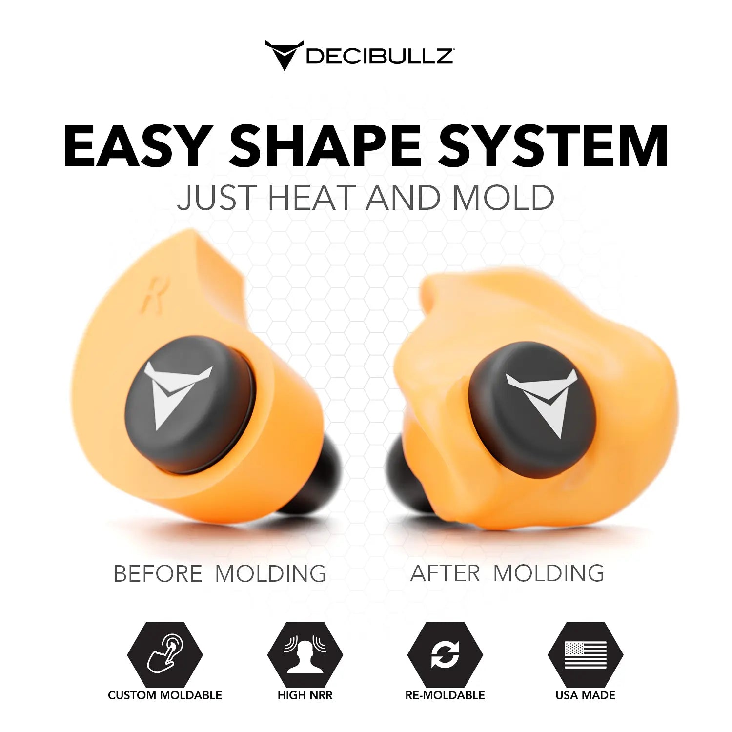 Decibullz Custom Molded Earplugs 31dB NRR