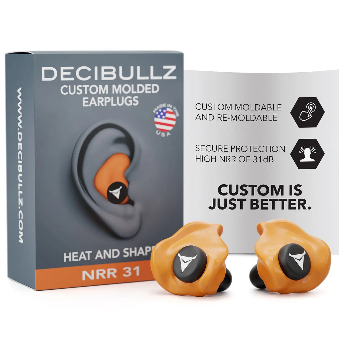 Decibullz Custom Molded Earplugs 31dB NRR