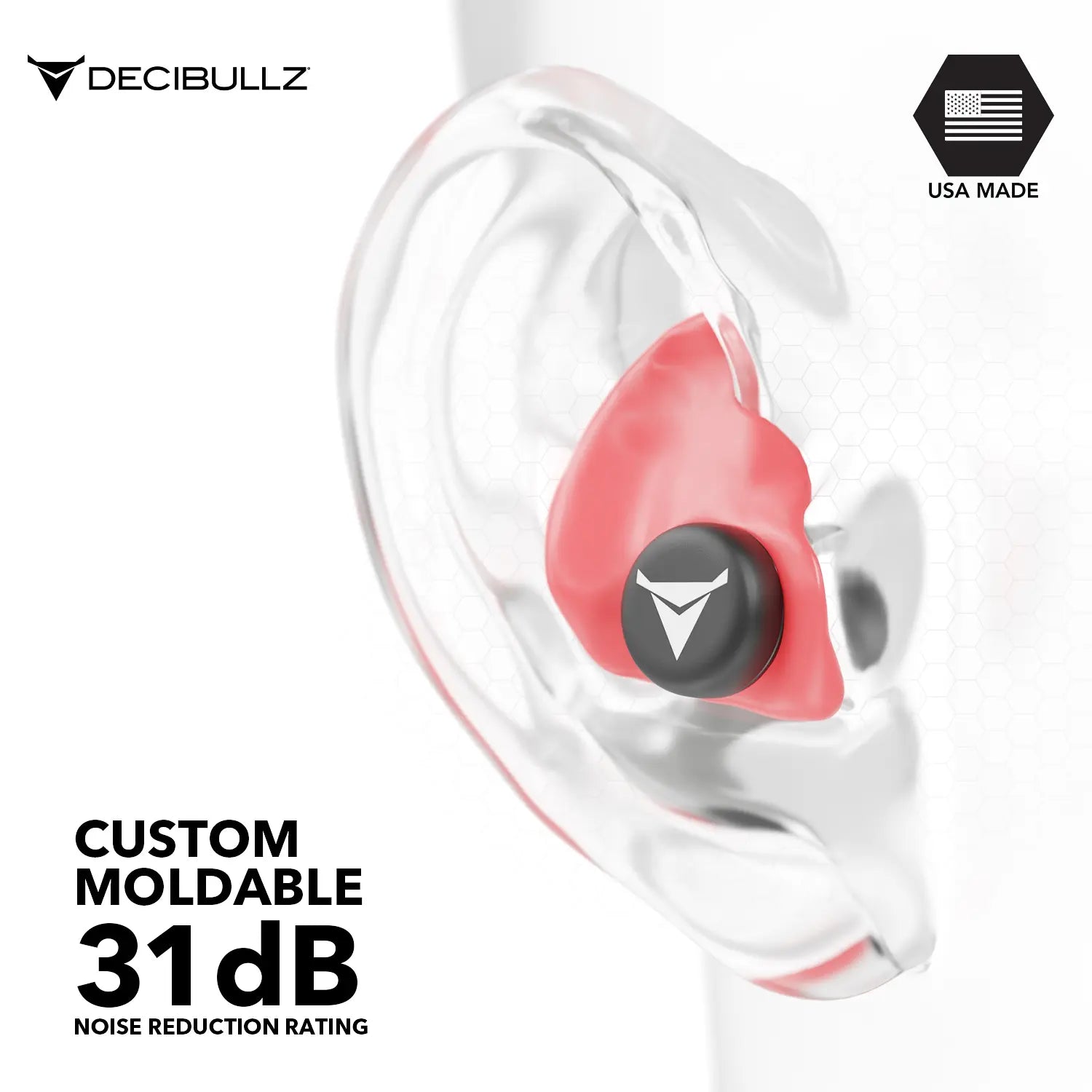 Decibullz Custom Molded Earplugs 31dB NRR