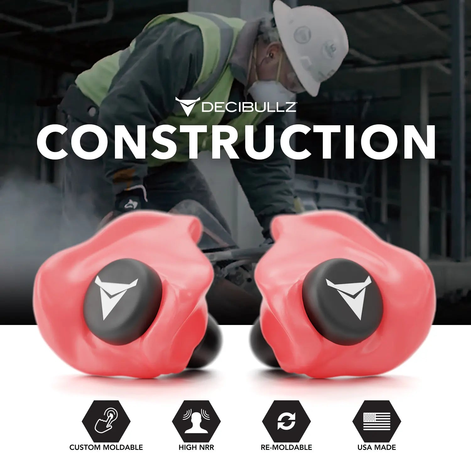Decibullz Custom Molded Earplugs 31dB NRR