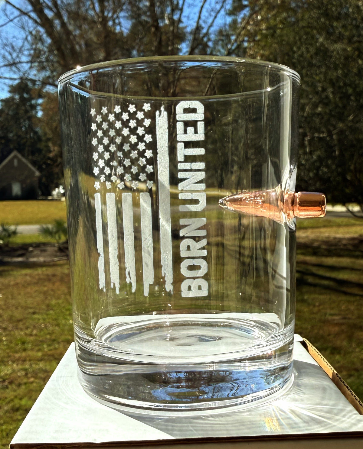 Born United Bullet Whiskey Glass