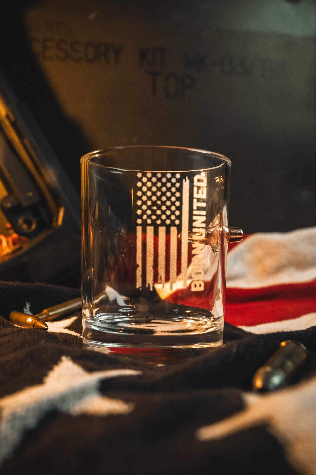 Born United Bullet Whiskey Glass