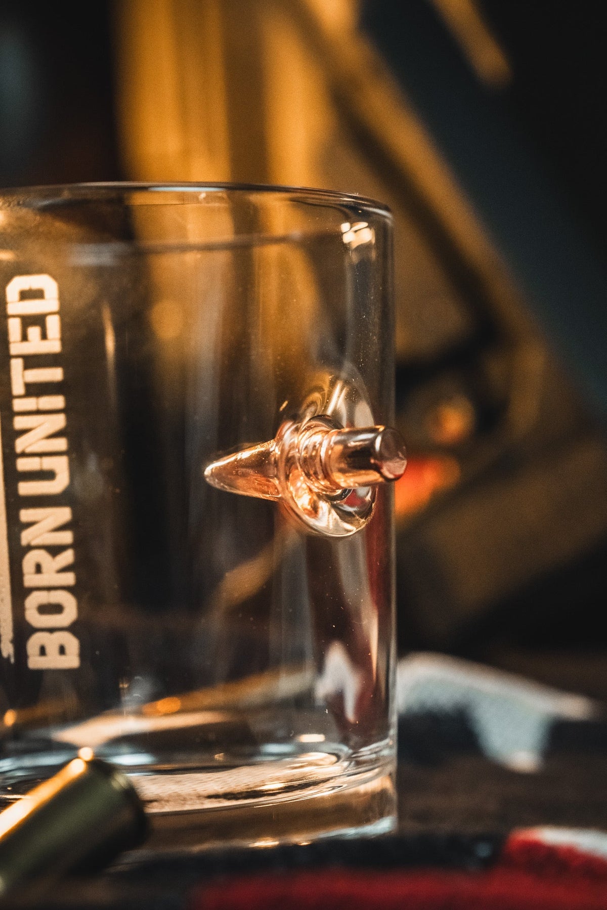 Born United Bullet Whiskey Glass