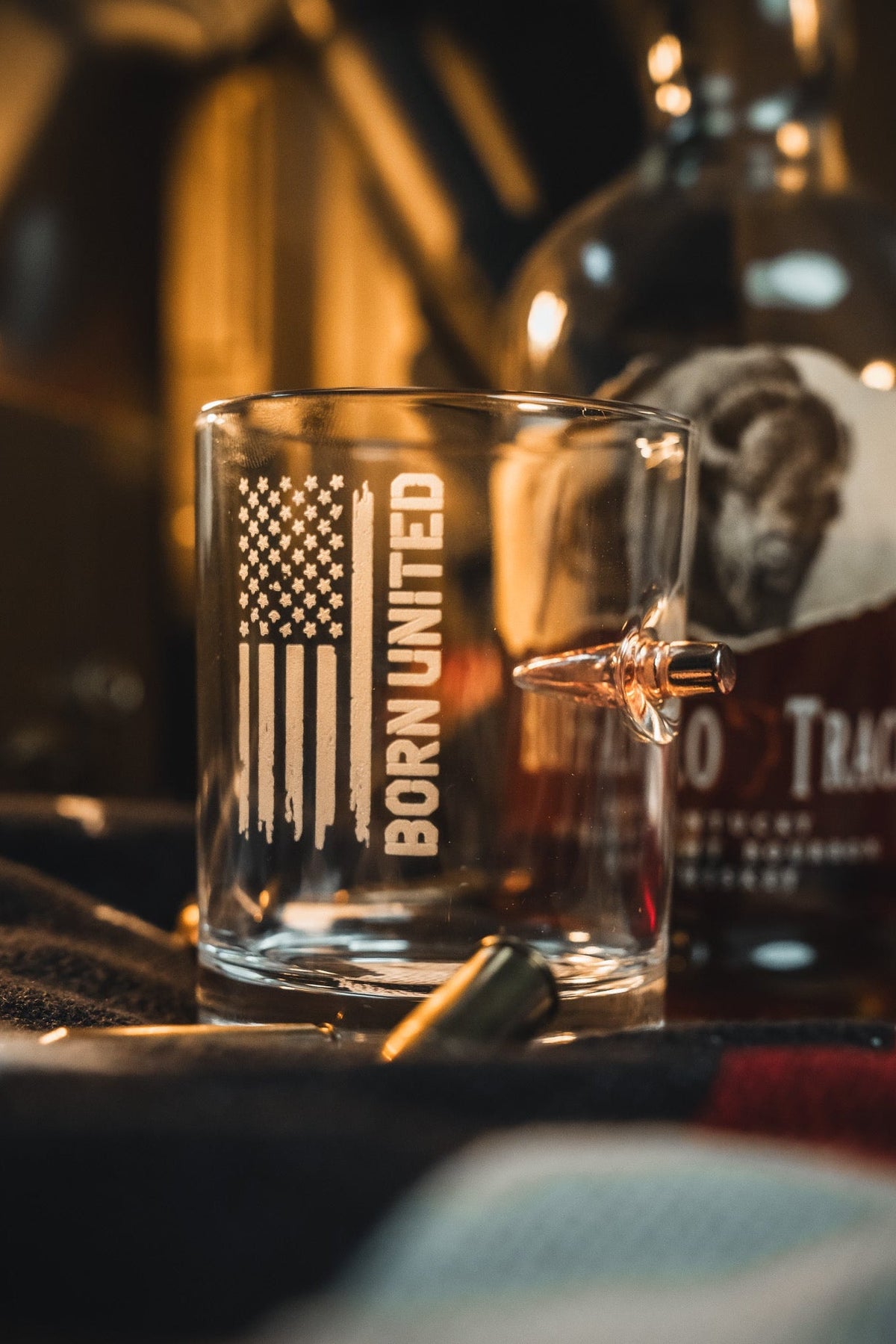 Born United Bullet Whiskey Glass