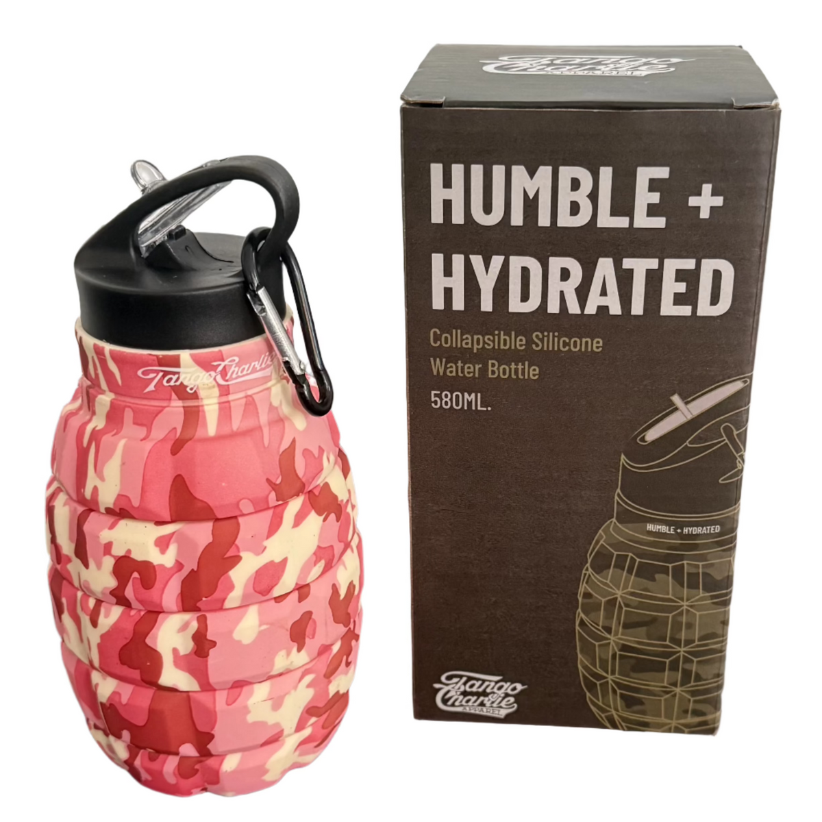 Humble + Hydrated 20oz Pink Camo Water Bottle