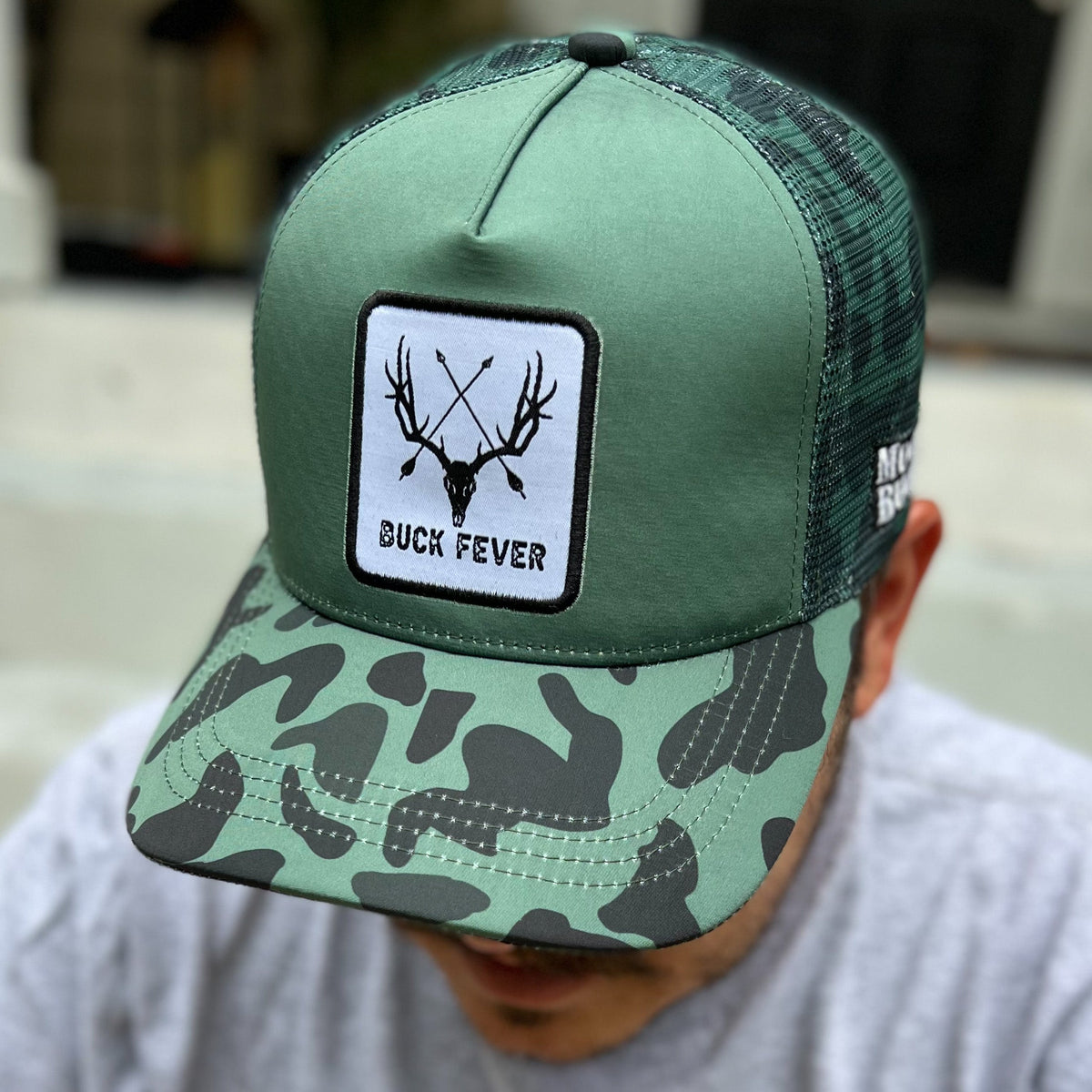 Mucker Bucket Buck Fever Camo Trucker Bucket Hat | Deer Hunting Hat