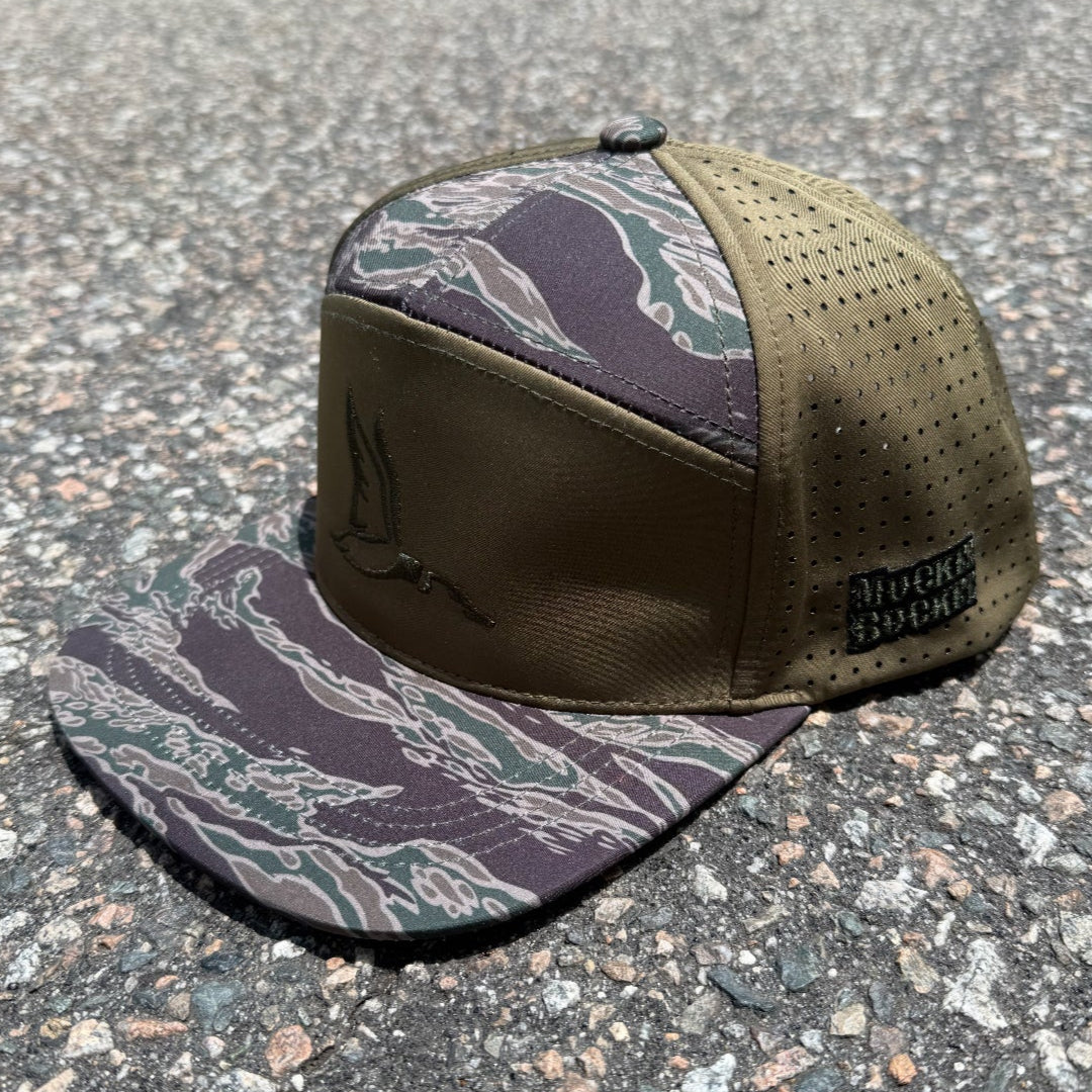 Mucker Bucket Flock King Tiger Stripe Camo Bucket Hat