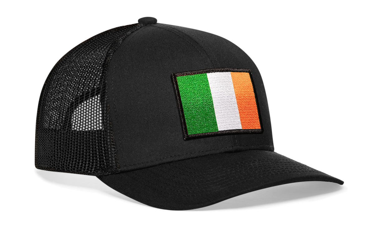 Ireland Flag Trucker Hat  |  Black Irish Snapback