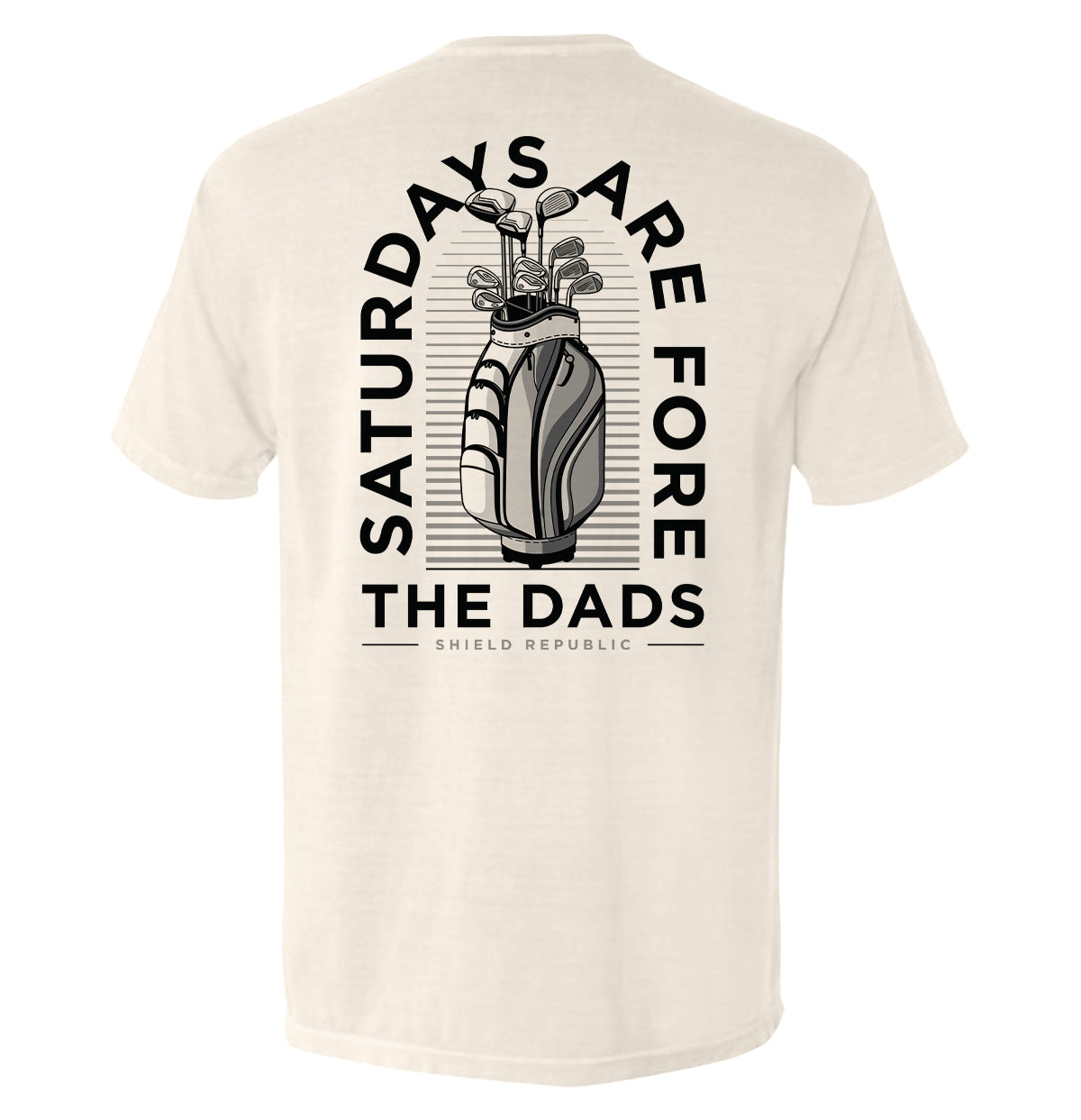 Shield Republic Saturdays Are For The Dads Golf Grey
