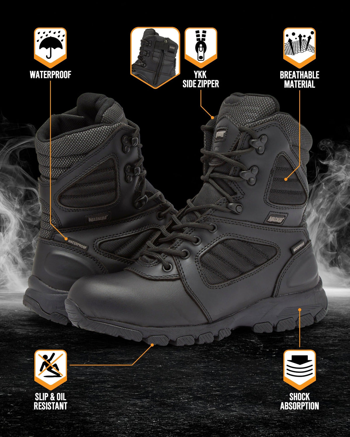 Magnum Boots MAG LYNX 8" Police & Law Enforcement Tactical Boot SZ WP