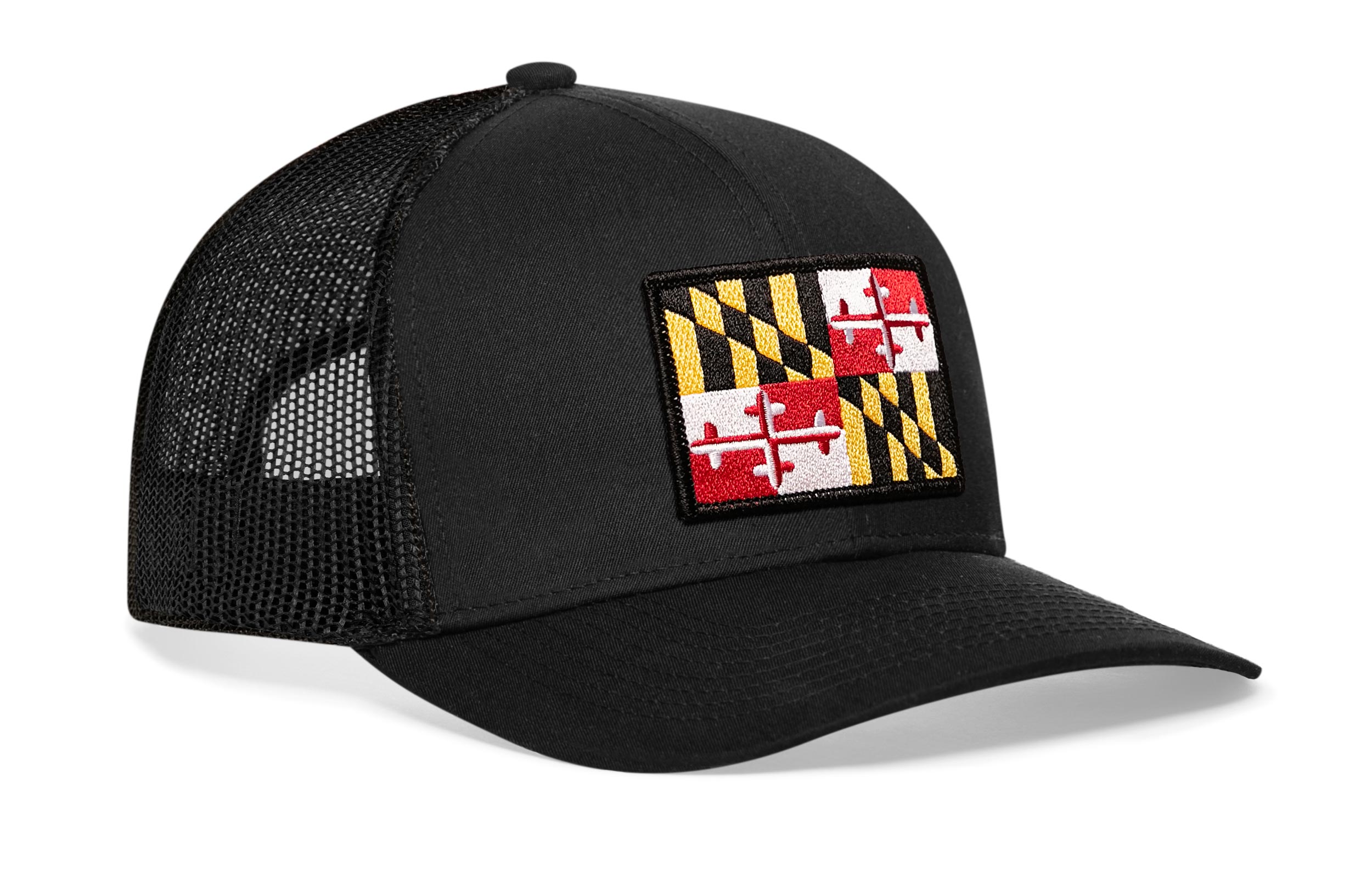 Haka Hats Maryland Flag Trucker Hat  |  Black MD Snapback