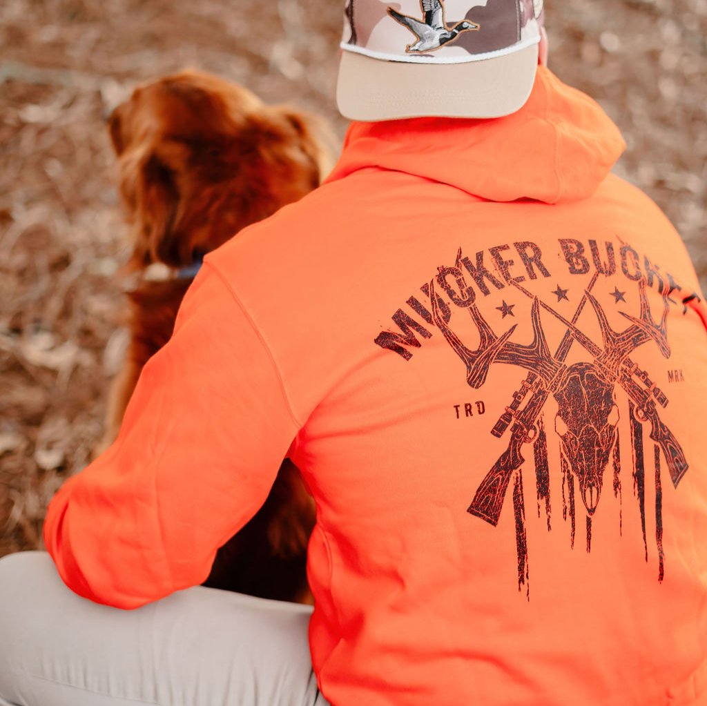 Mucker Bucket Monster Buck Hunter Orange Premium Hoodie