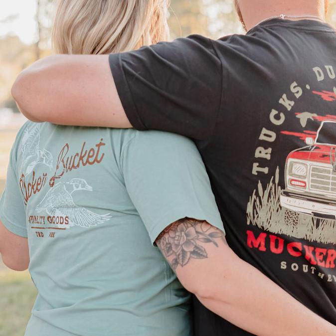 Mucker Bucket Wood Ducks Premium Tee | Waterfowl Hunting T-Shirt