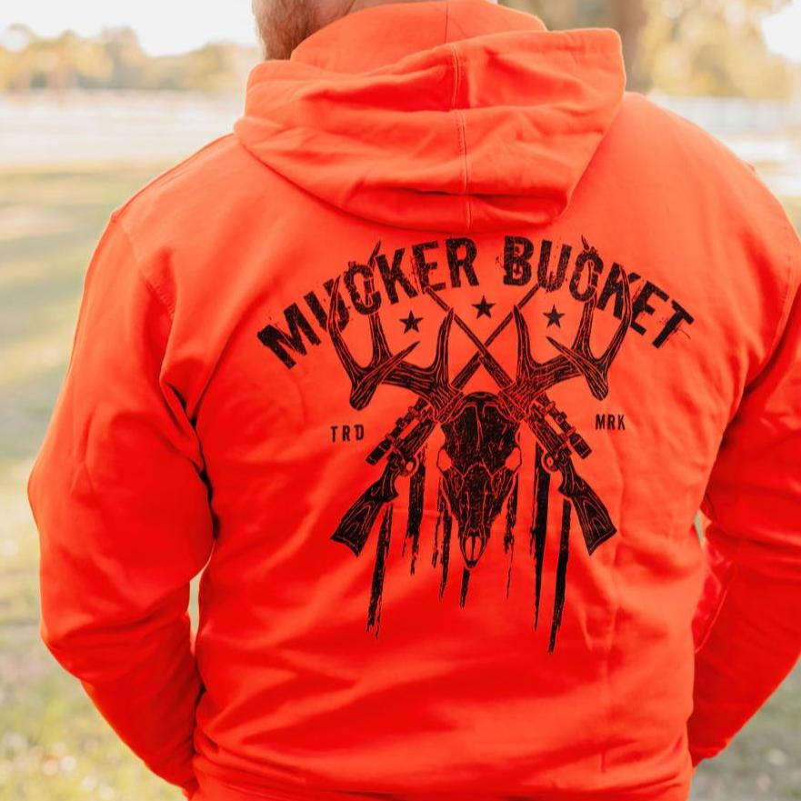 Mucker Bucket Monster Buck Hunter Orange Premium Hoodie