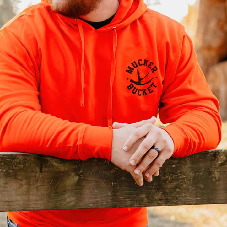 Mucker Bucket Monster Buck Hunter Orange Premium Hoodie