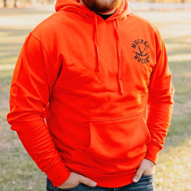 Mucker Bucket Monster Buck Hunter Orange Premium Hoodie