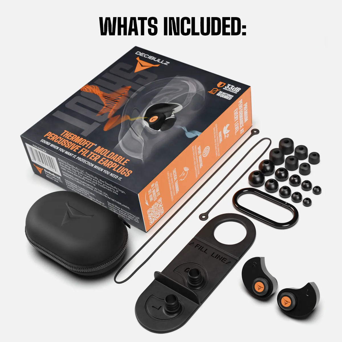 Decibullz Custom Molded Percussive Shooting Filter Earplugs