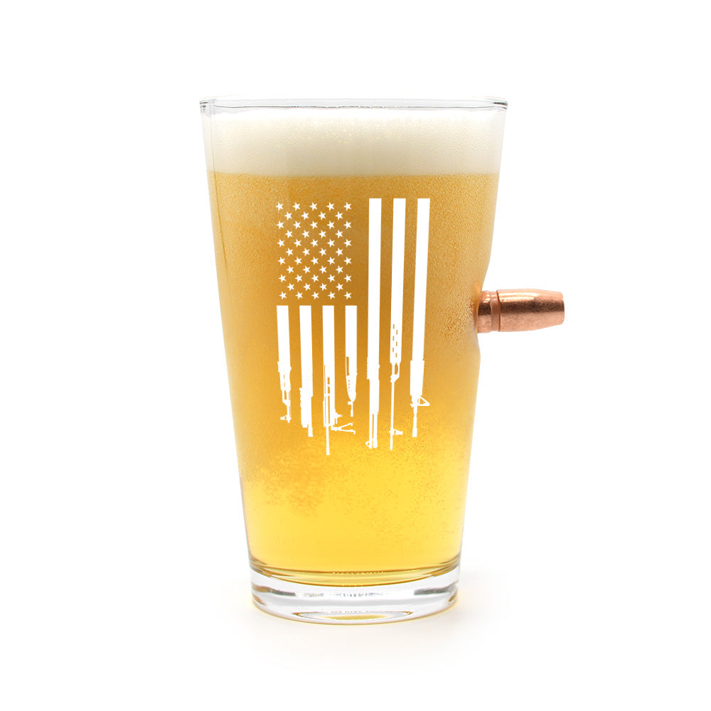 Shield Republic Firearm Flag - 50 Cal Pint Glass