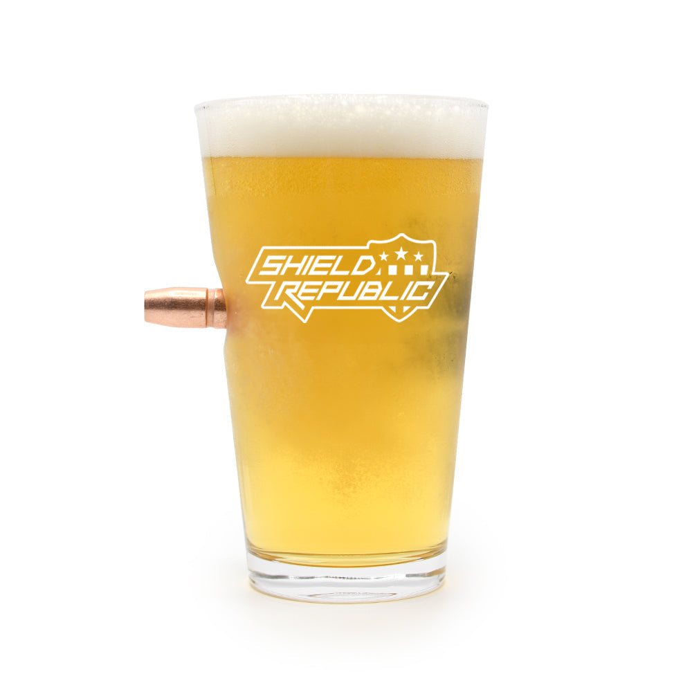 Shield Republic Firearm Flag - 50 Cal Pint Glass