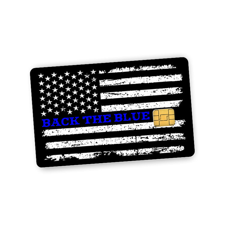 Shield Republic Back the Blue Flag Credit Card Skin Decal