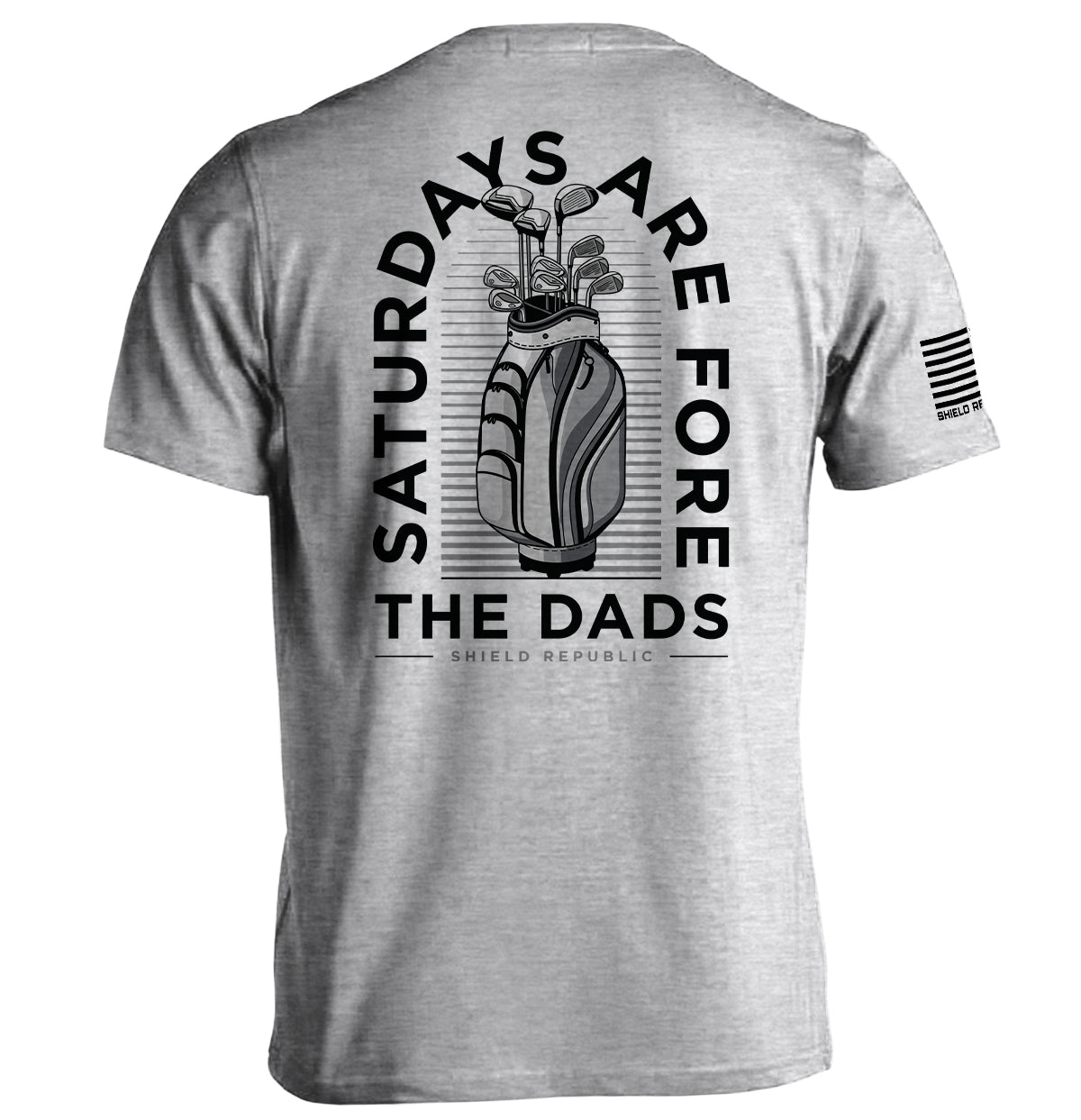Shield Republic Saturdays Are For The Dads Golf Grey