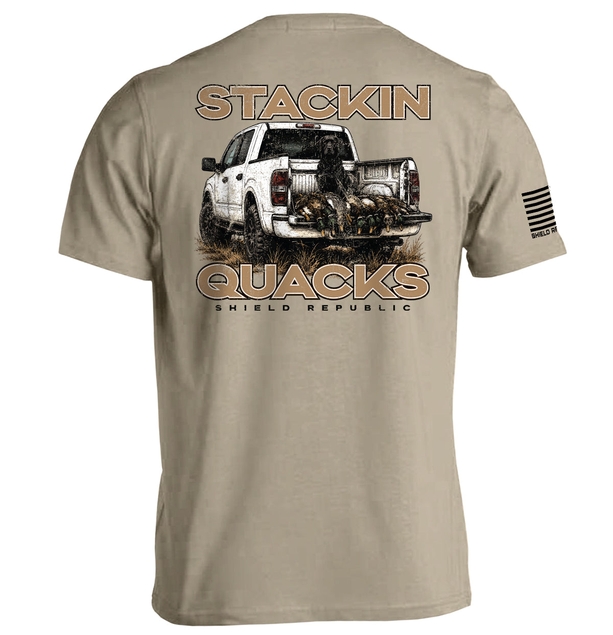 Shield Republic Stackin Quacks | Duck Hunting Graphic T-Shirt & Outdoor Apparel