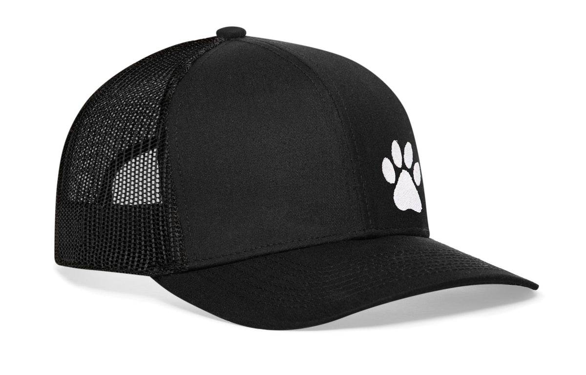 Paw Trucker Hat  |  Black Animal Print Snapback