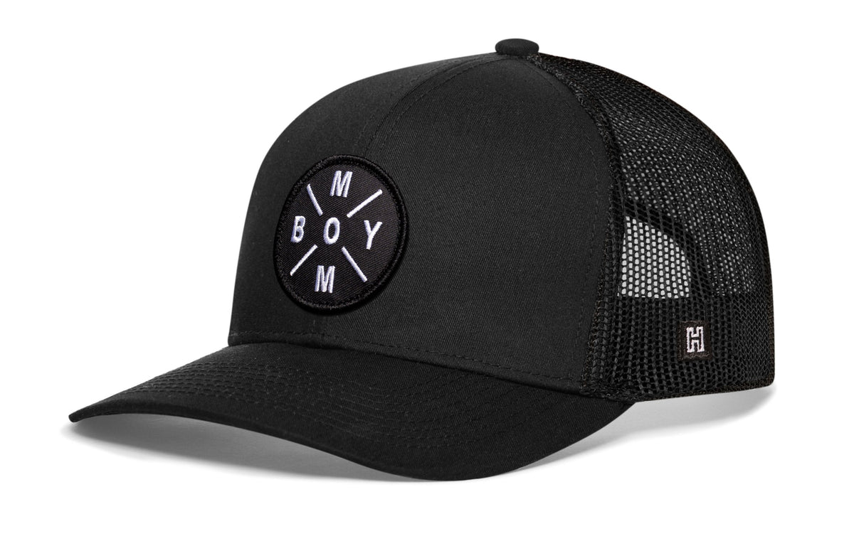 Boy Mom Trucker Hat  |  Black  Snapback