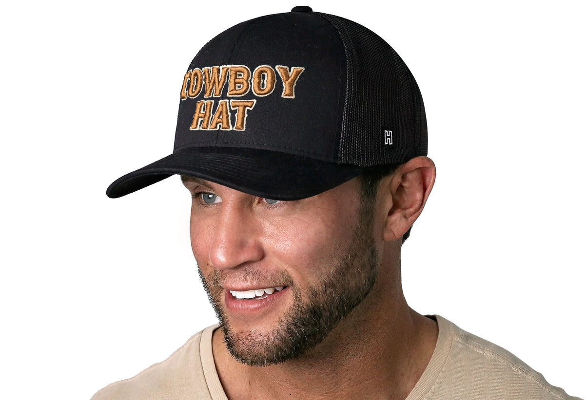 Cowboy Trucker Hat  |  Black Snapback