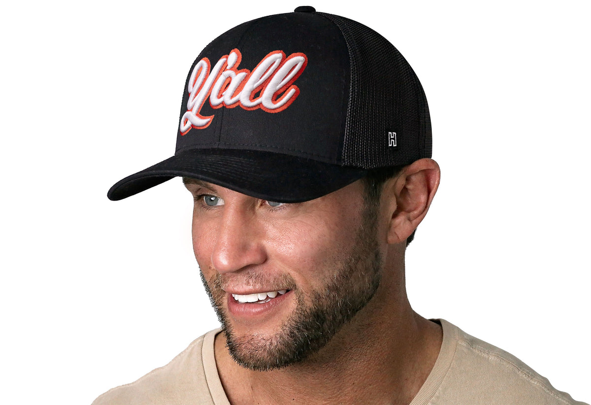 Y'all Trucker Hat  |  Black Script Snapback