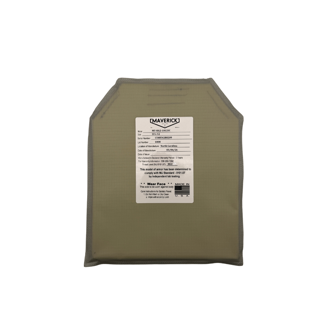 Maverick Tactical HG2 10x12 Shooter Cut Soft Armor Panel