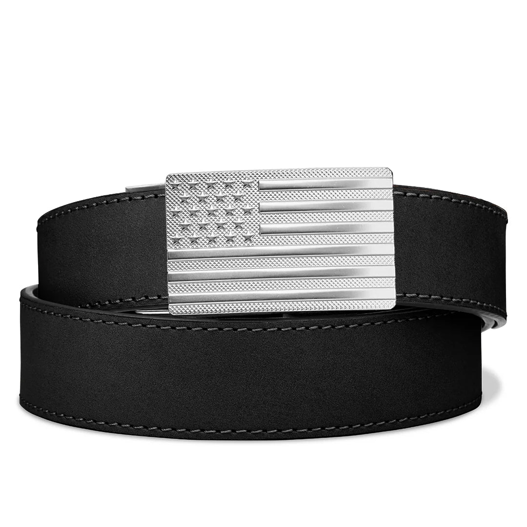 Kore Essentials Flag Buckle Buffalo Leather Gun Belt 1.5"