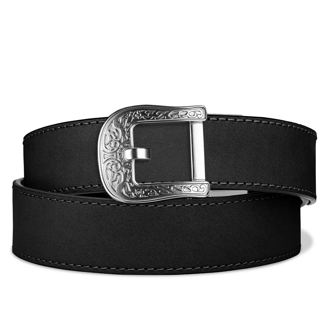 Kore Essentials Rodeo Buckle Buffalo Leather Gun Belt 1.5"